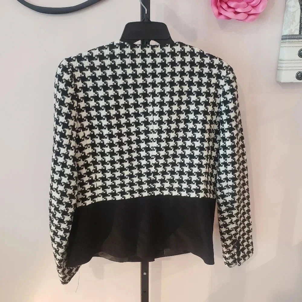 Talbots Wool Blend Houndstooth Blazer - Picture 2 of 7